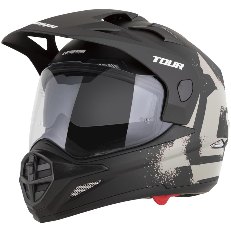Enduro-moottoripyöräkypärä Cassida Tour 2.0 Crew mattamusta-hiekka