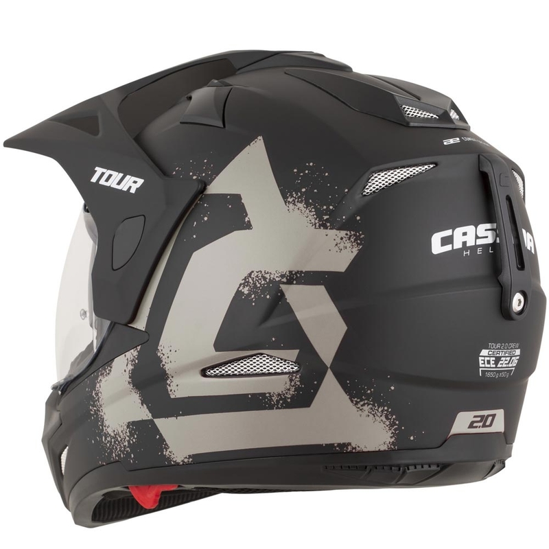 Enduro-moottoripyöräkypärä Cassida Tour 2.0 Crew mattamusta-hiekka