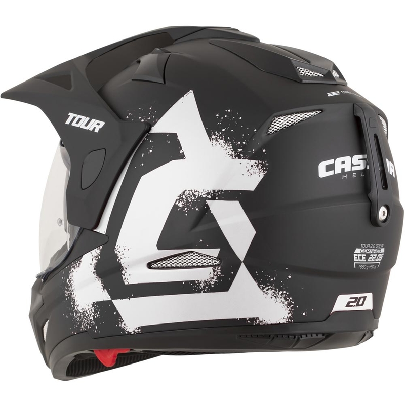 Enduro-moottoripyöräkypärä Cassida Tour 2.0 Crew mattamusta-valkoinen