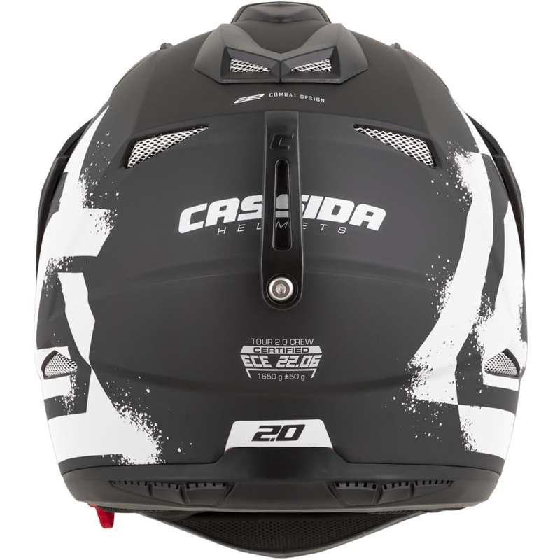 Enduro-moottoripyöräkypärä Cassida Tour 2.0 Crew mattamusta-valkoinen