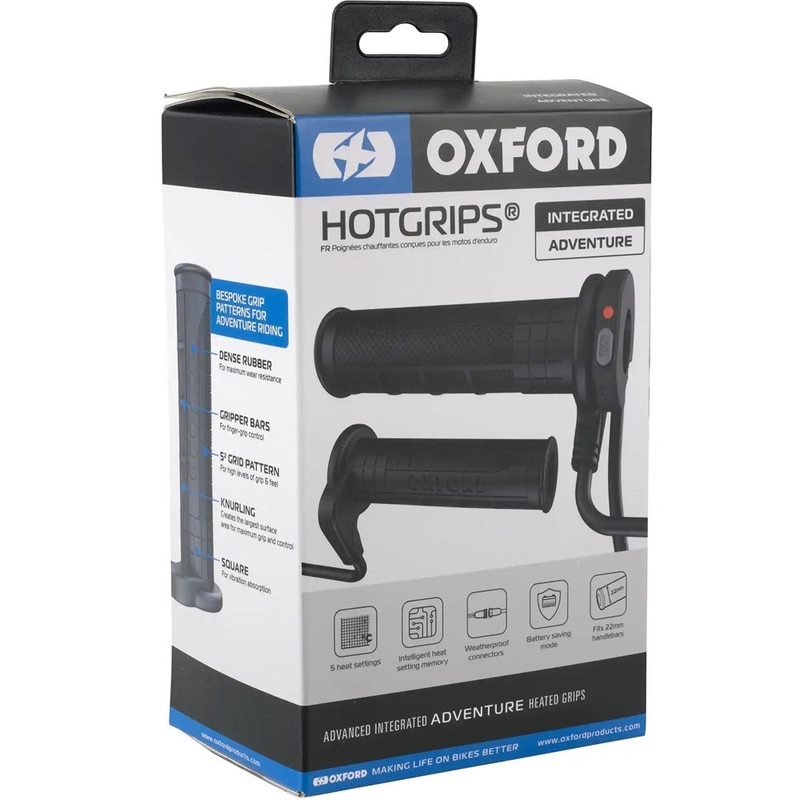 Oxford HotGrips Advanced Integrated Adventure -lämmitettävät kahvat, musta