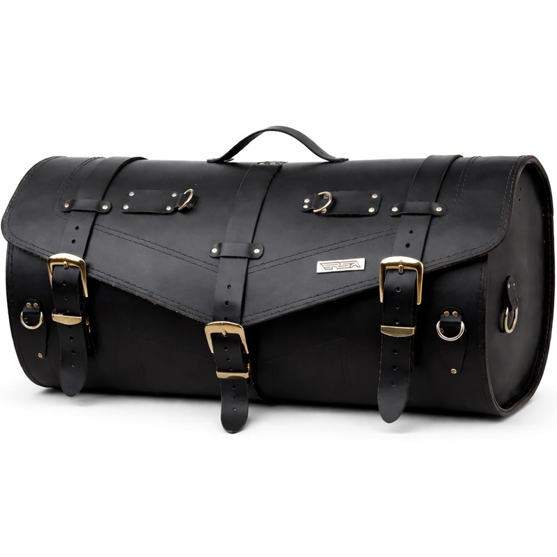 Nahkainen moottoripyörälaukku lukolla RSA K183 musta