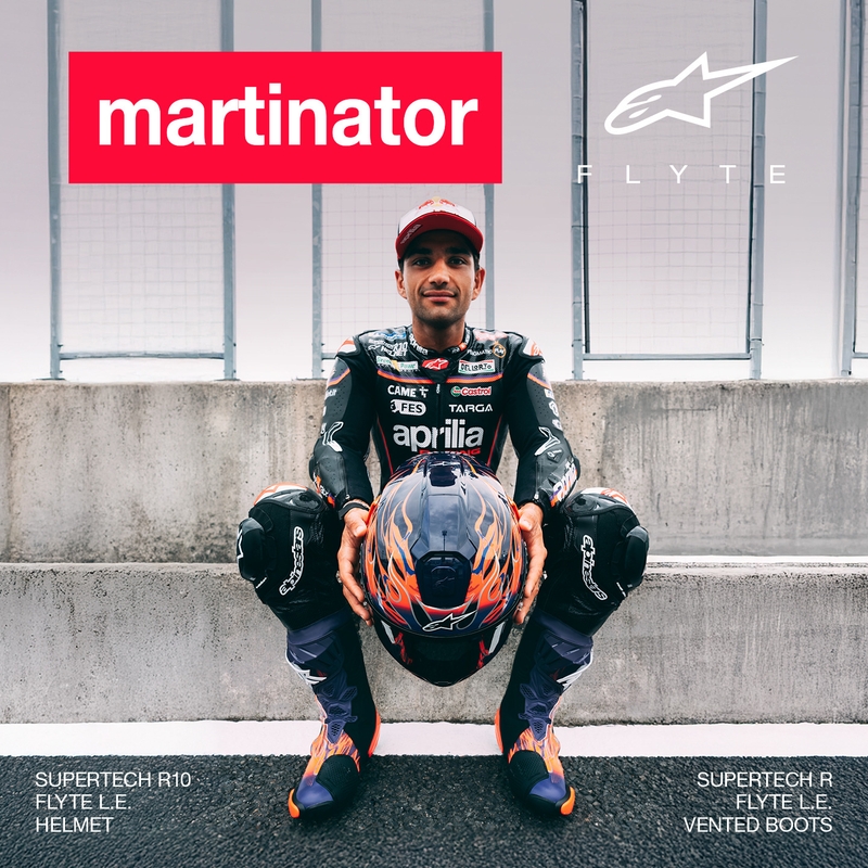 Alpinestars Supertech R-10 Flyte -moottoripyöräkypärä, rajoitettu erä, Jorge Martin, violetti-punainen