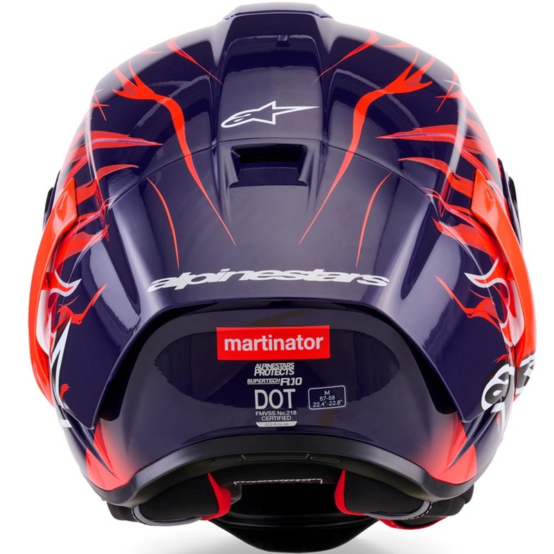 Alpinestars Supertech R-10 Flyte -moottoripyöräkypärä, rajoitettu erä, Jorge Martin, violetti-punainen