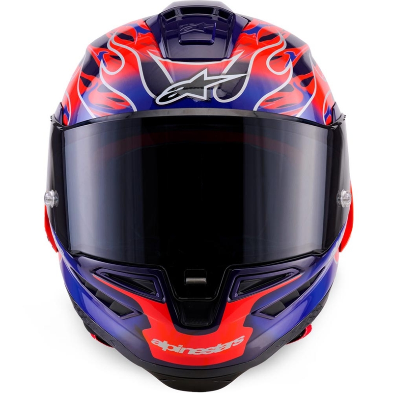 Alpinestars Supertech R-10 Flyte -moottoripyöräkypärä, rajoitettu erä, Jorge Martin, violetti-punainen