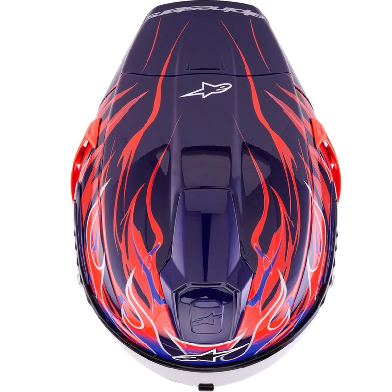 Alpinestars Supertech R-10 Flyte -moottoripyöräkypärä, rajoitettu erä, Jorge Martin, violetti-punainen