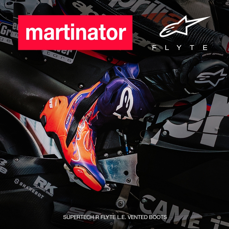 Alpinestars Supertech R Vented Flyte -moottoripyöräsaappaat, rajoitetun erän, Jorge Martin, violetti-punainen-musta