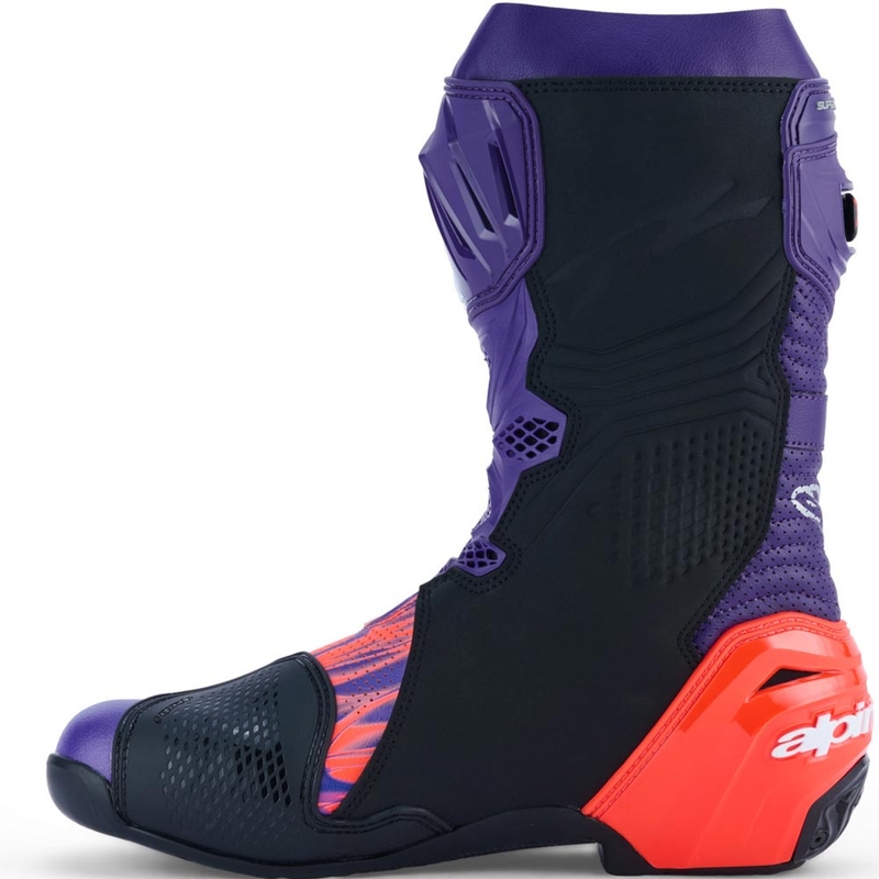 Alpinestars Supertech R Vented Flyte -moottoripyöräsaappaat, rajoitetun erän, Jorge Martin, violetti-punainen-musta