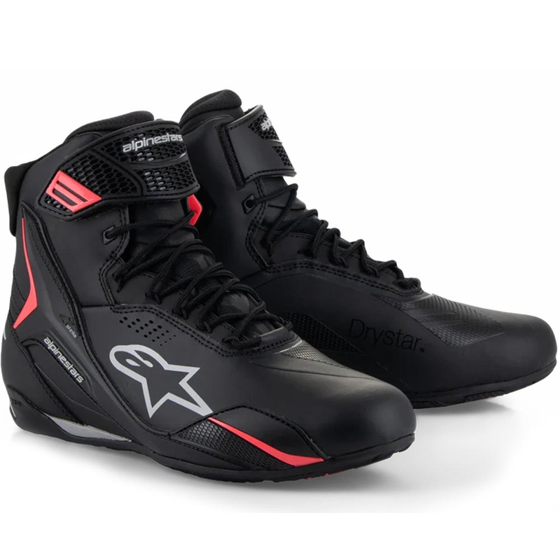 Alpinestars Stella Faster-4 Drystar naisten moottoripyöräsaappaat musta-harmaa-punainen