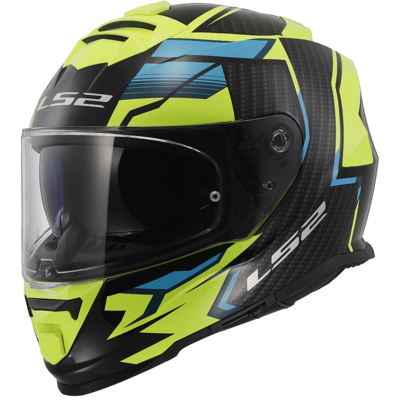 LS2 FF800 Storm II Tracker musta-fluo-keltainen integraalinen moottoripyöräilykypärä