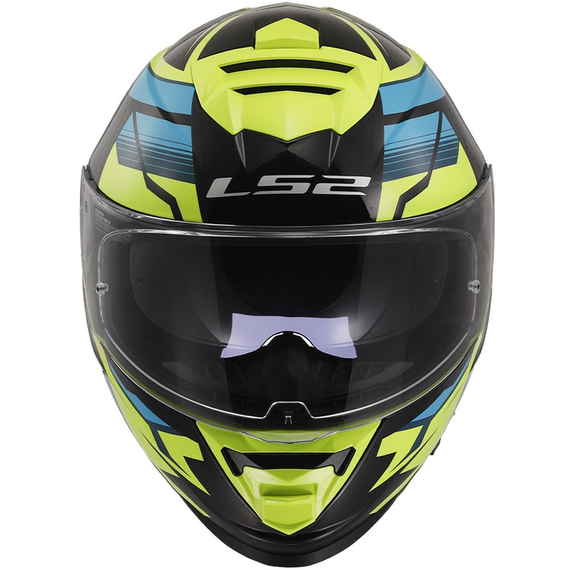 LS2 FF800 Storm II Tracker musta-fluo-keltainen integraalinen moottoripyöräilykypärä