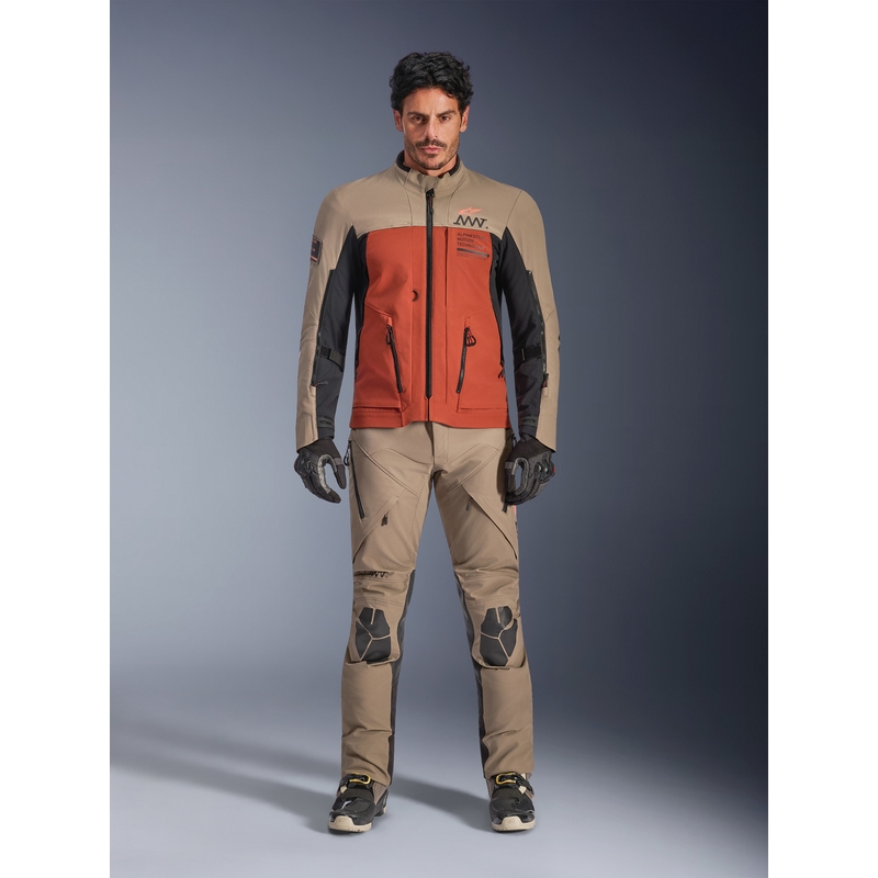 Alpinestars AMT-8 Stretch Drystar XF -moottoripyörätakki ruskea-oranssi-musta