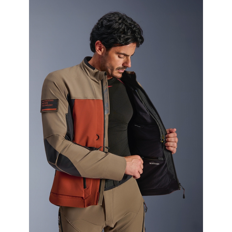 Alpinestars AMT-8 Stretch Drystar XF -moottoripyörätakki ruskea-oranssi-musta