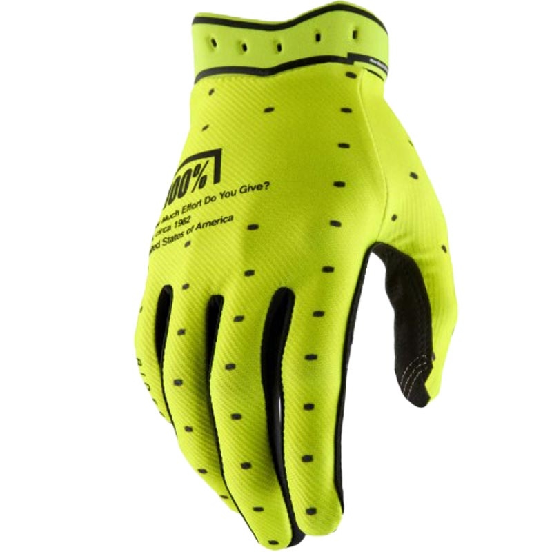 Motocross-käsineet 100% Ridefit fluo keltainen