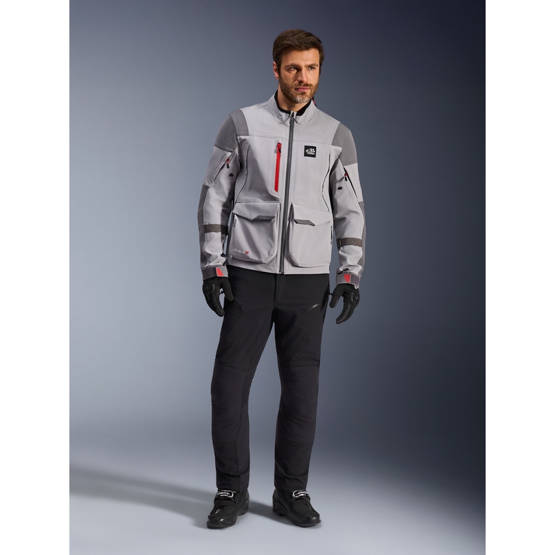 Alpinestars Maxdura Drystar XF moottoripyörätakki vaaleanharmaa-tummanharmaa