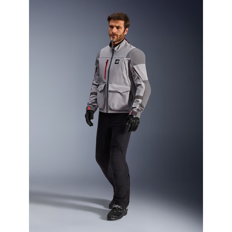 Alpinestars Maxdura Drystar XF moottoripyörätakki vaaleanharmaa-tummanharmaa
