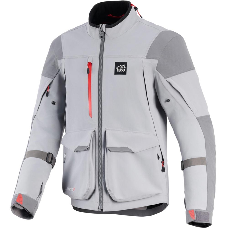Alpinestars Maxdura Drystar XF moottoripyörätakki vaaleanharmaa-tummanharmaa