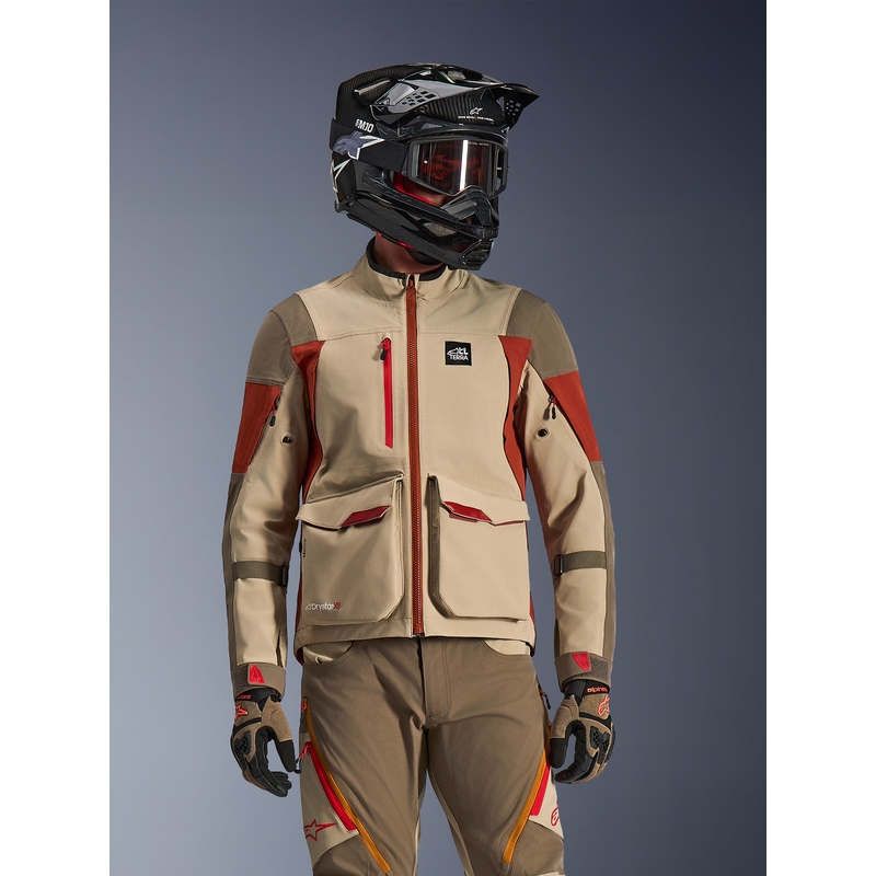 Alpinestars Maxdura Drystar XF moottoripyörätakki ruskea-oranssi