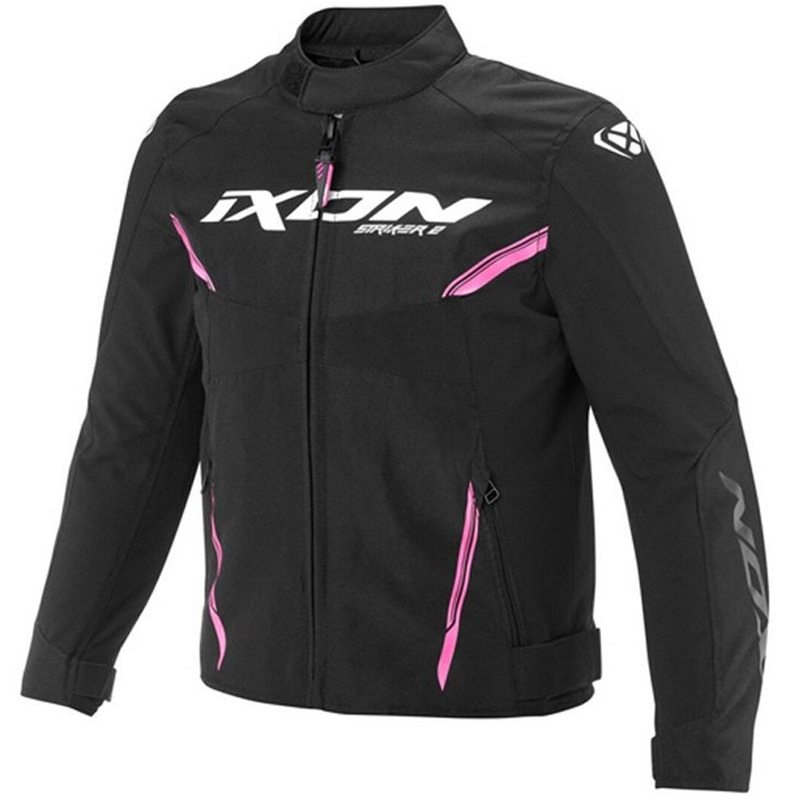 Lasten moottoripyörätakki IXON Striker 2 musta-fluo pinkki