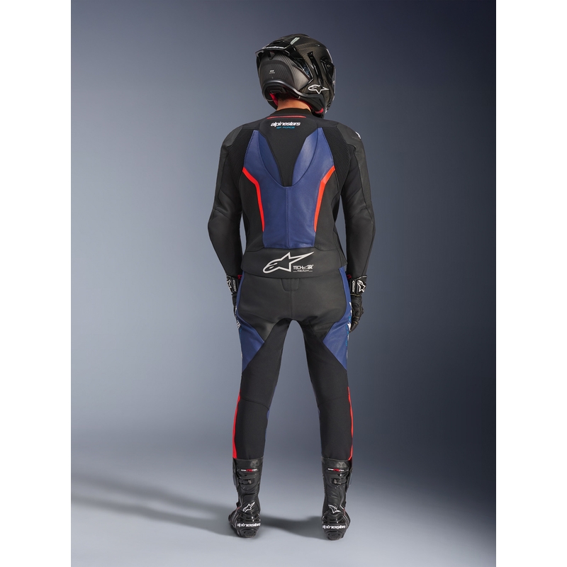 Alpinestars GP Force V2 kaksiosainen moottoripyöräpuku musta-sini-fluo-punainen