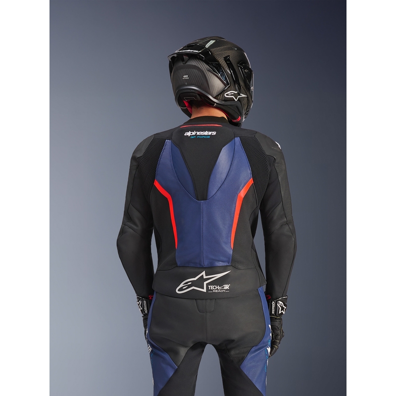 Alpinestars GP Force V2 kaksiosainen moottoripyöräpuku musta-sini-fluo-punainen