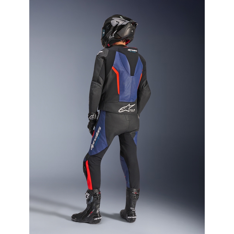 Alpinestars GP Force V2 kaksiosainen moottoripyöräpuku musta-sini-fluo-punainen
