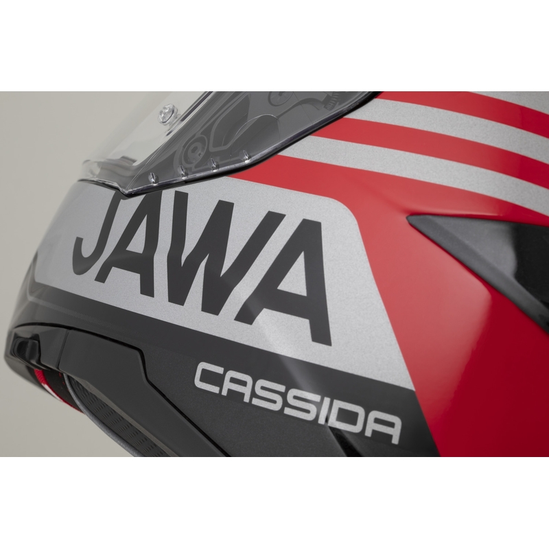 Cassida Integral GT 2.1 Jawa Sport -moottoripyöräkypärä, musta-helmenpunainen-hopea