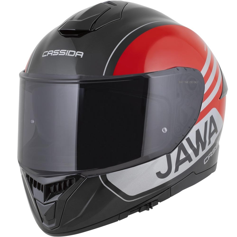 Cassida Integral GT 2.1 Jawa Sport -moottoripyöräkypärä, musta-helmenpunainen-hopea
