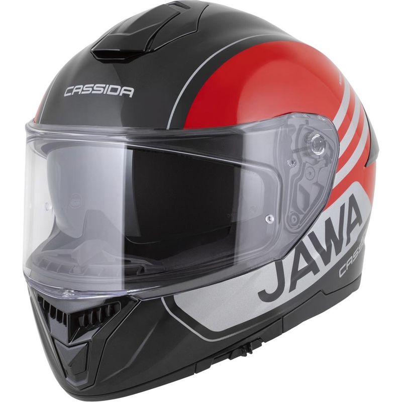 Cassida Integral GT 2.1 Jawa Sport -moottoripyöräkypärä, musta-helmenpunainen-hopea
