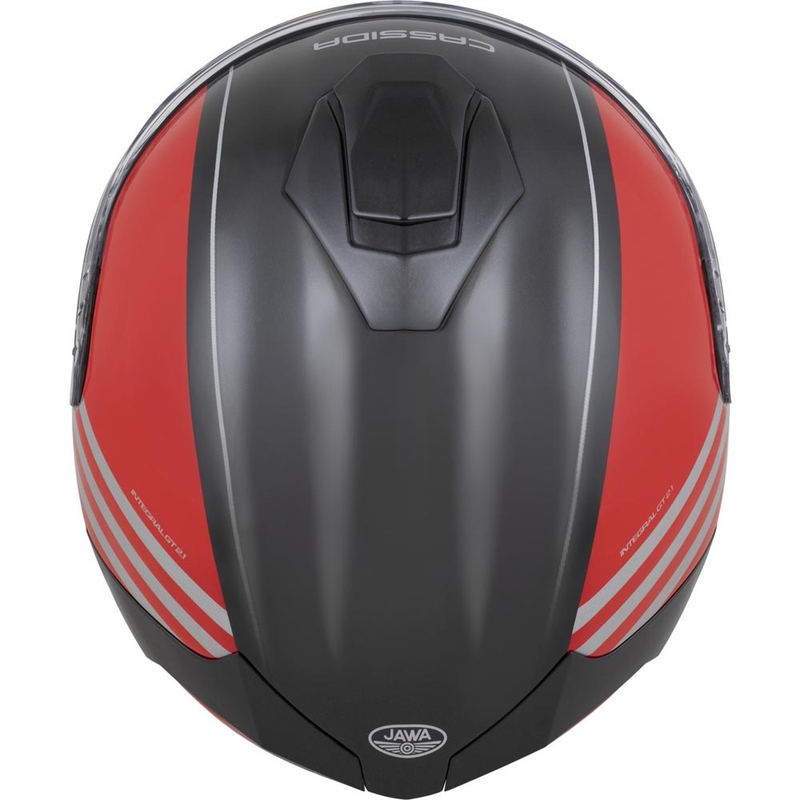 Cassida Integral GT 2.1 Jawa Sport -moottoripyöräkypärä, musta-helmenpunainen-hopea