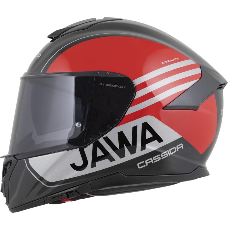 Cassida Integral GT 2.1 Jawa Sport -moottoripyöräkypärä, musta-helmenpunainen-hopea