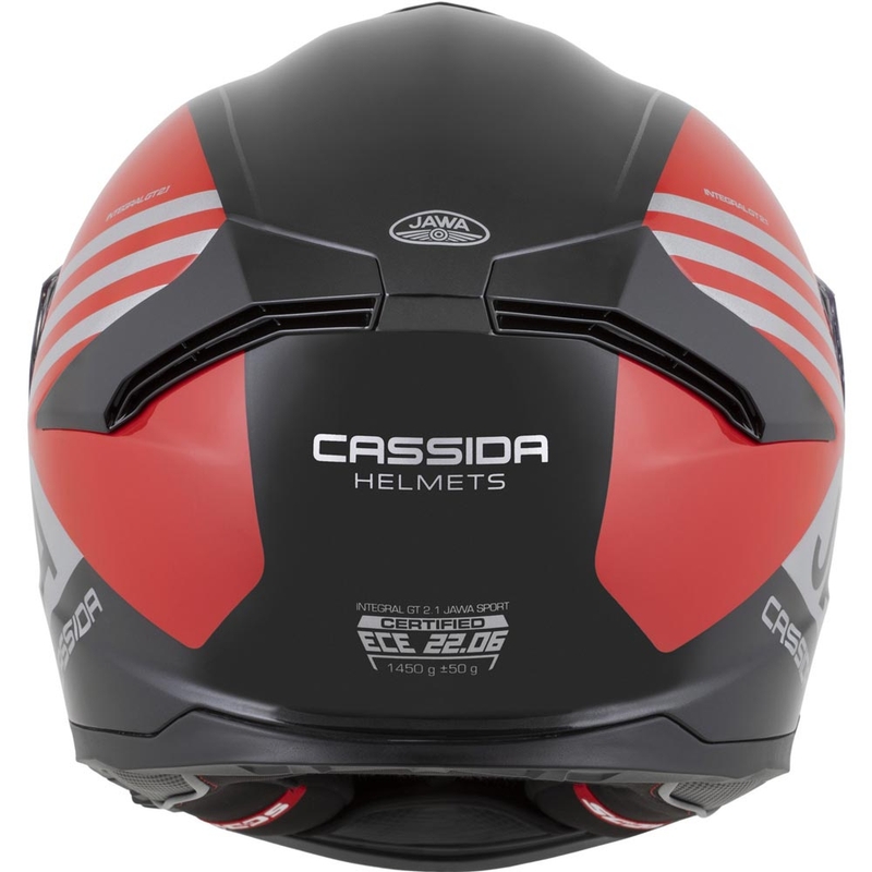 Cassida Integral GT 2.1 Jawa Sport -moottoripyöräkypärä, musta-helmenpunainen-hopea