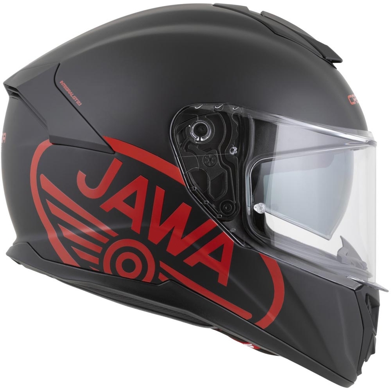 Cassida Integral GT 2.1 Jawa Solid täysikokoinen moottoripyöräkypärä, mattamusta-kiiltäväpunainen