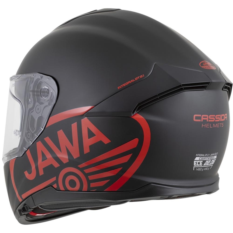 Cassida Integral GT 2.1 Jawa Solid täysikokoinen moottoripyöräkypärä, mattamusta-kiiltäväpunainen