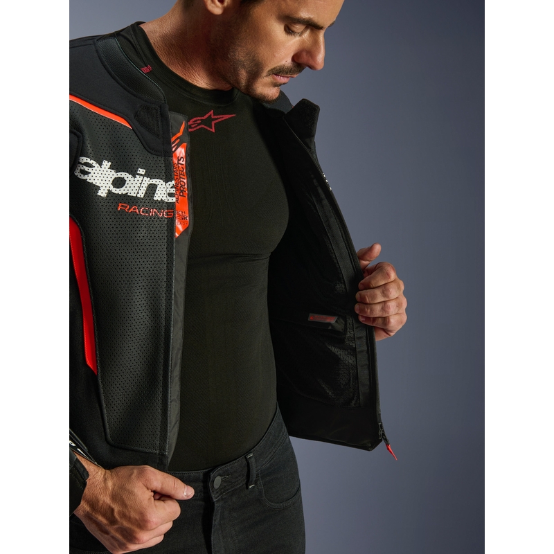 Alpinestars GP Force V2 Airflow nahkatakki musta-neonpuna-valkoinen