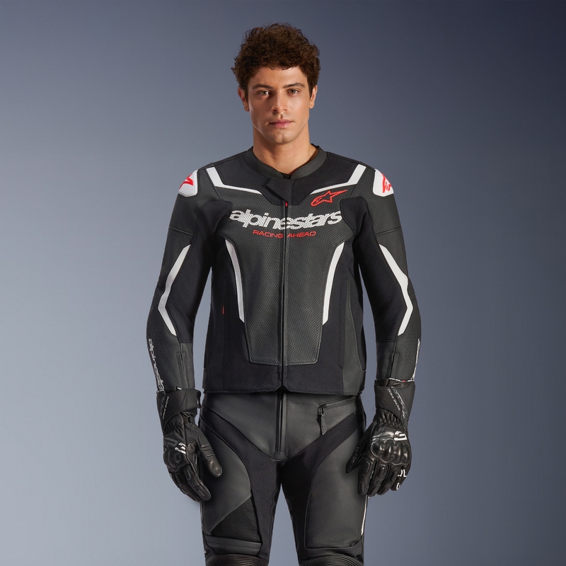Alpinestars GP Force V2 Airflow nahkatakki musta-valkoinen