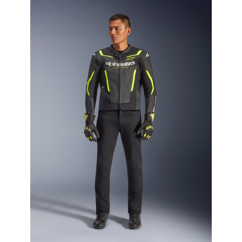 Alpinestars GP Force V2 Airflow nahkatakki musta-keltainen