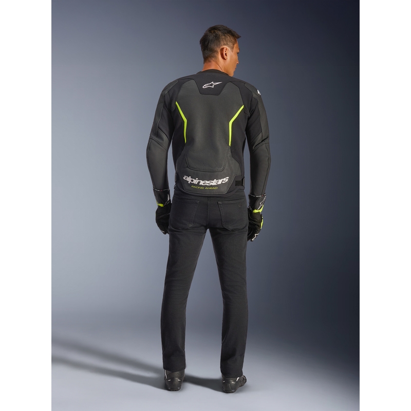 Alpinestars GP Force V2 Airflow nahkatakki musta-keltainen