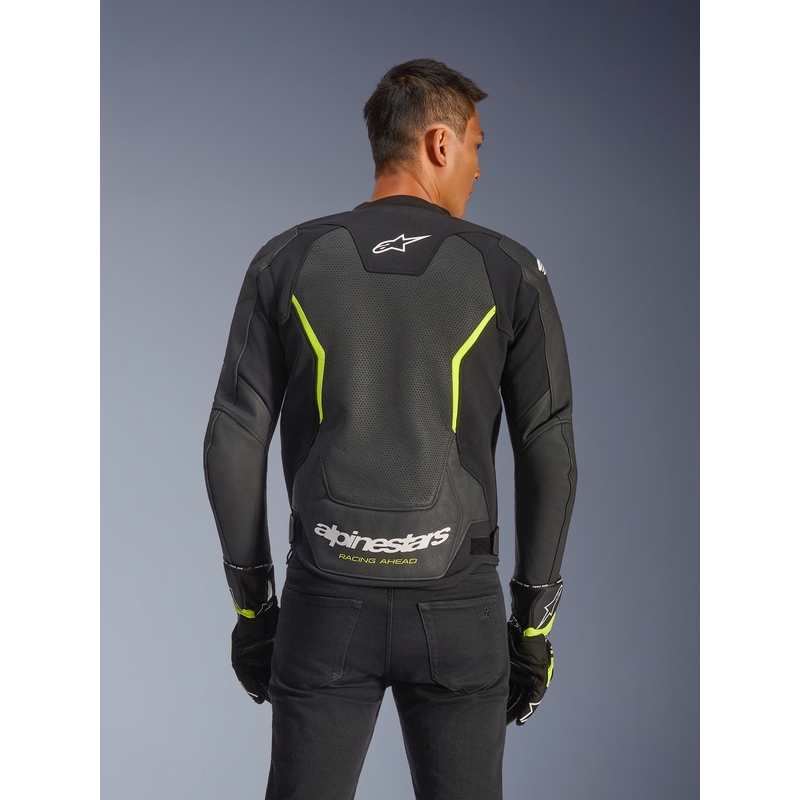 Alpinestars GP Force V2 Airflow nahkatakki musta-keltainen