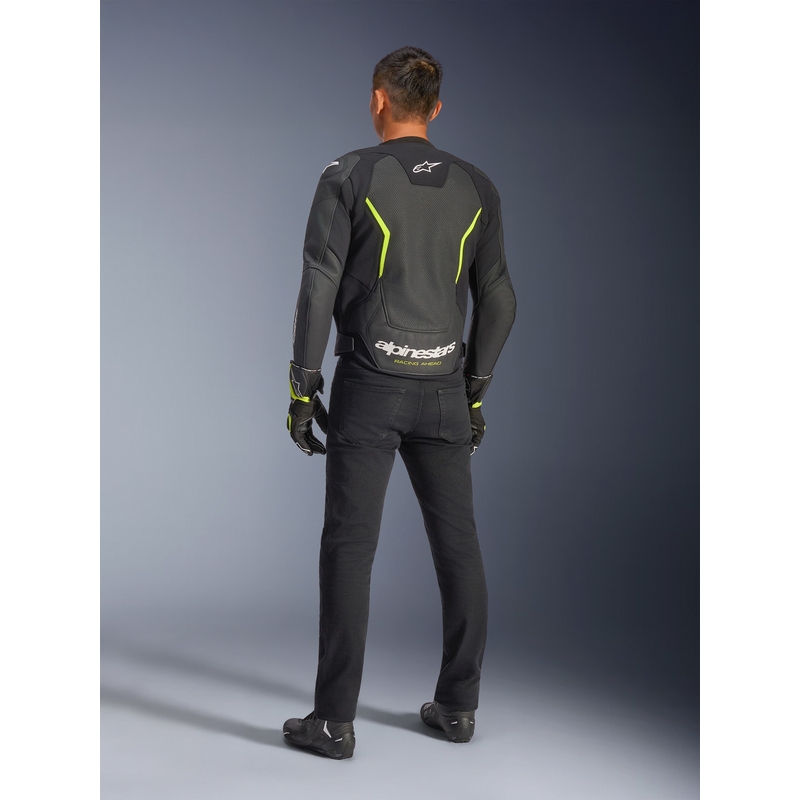 Alpinestars GP Force V2 Airflow nahkatakki musta-keltainen