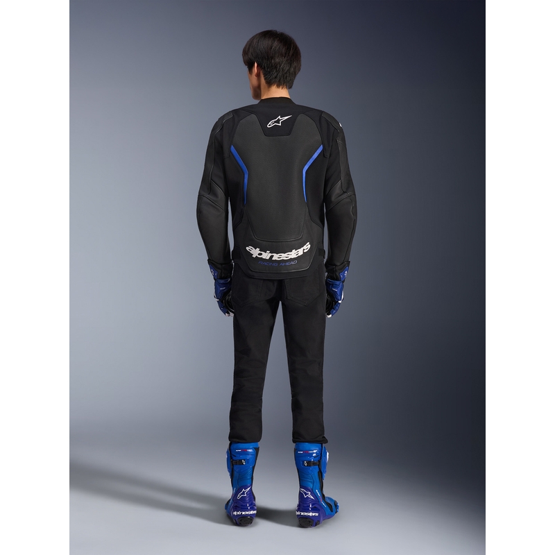 Alpinestars GP Force V2 Airflow nahkatakki musta-metallinsininen