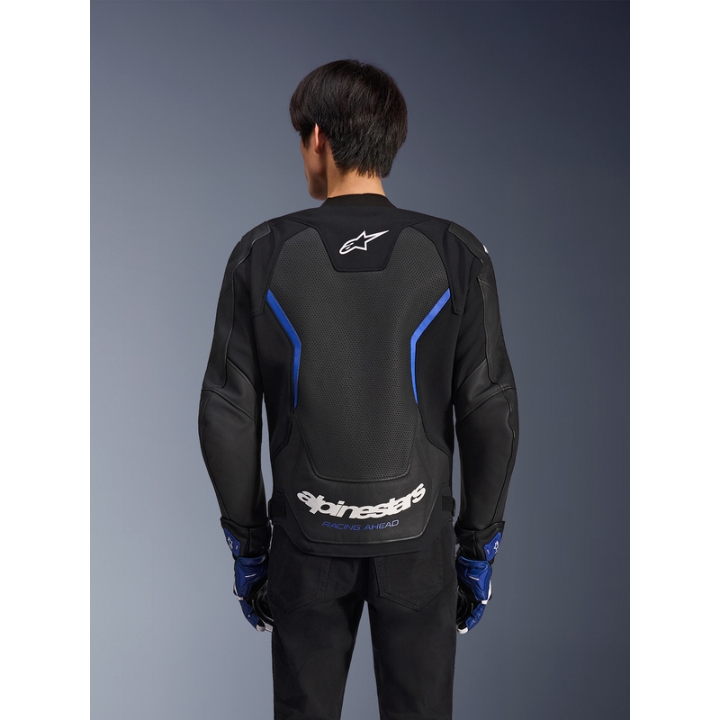 Alpinestars GP Force V2 Airflow nahkatakki musta-metallinsininen