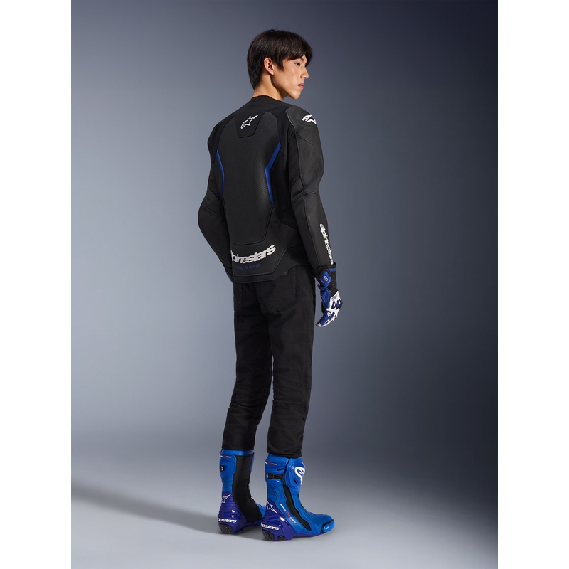 Alpinestars GP Force V2 Airflow nahkatakki musta-metallinsininen