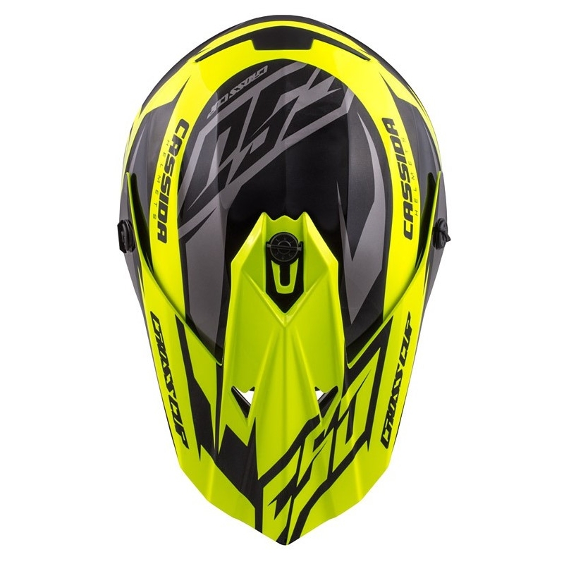Dětská motokrosová přilba Cassida Cross Cup Two černo-šedo-fluo žlutá