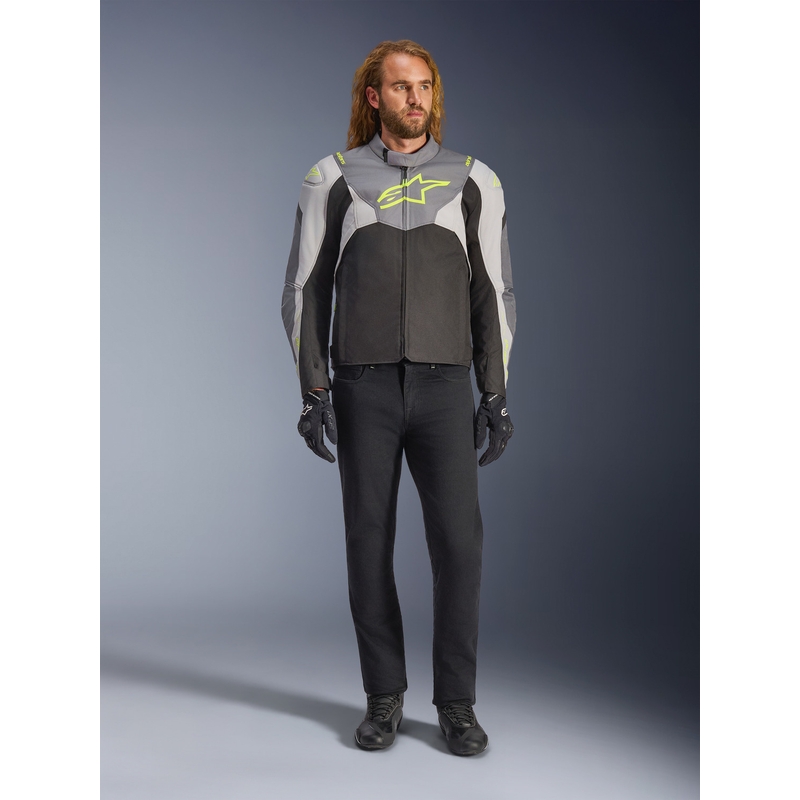 Alpinestars T-JAWS V4 Vedenpitävä Moottoripyörä Takki Musta-Vaaleanharmaa-Harmaa