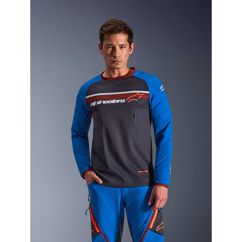 Alpinestars Maxdura Dual motocrossipaita tummanharmaa-sini-oranssi
