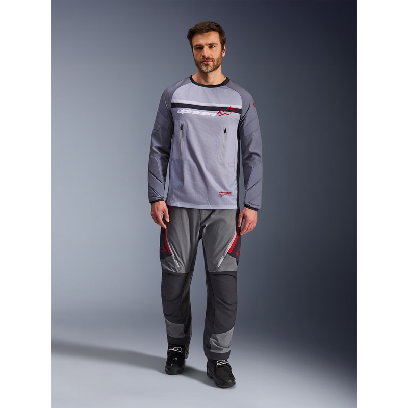 Alpinestars Maxdura Dual motocrossipaita vaaleanharmaa-tummanharmaa-oranssi