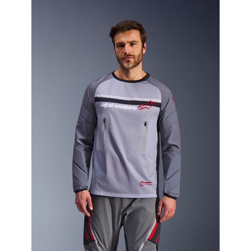 Alpinestars Maxdura Dual motocrossipaita vaaleanharmaa-tummanharmaa-oranssi
