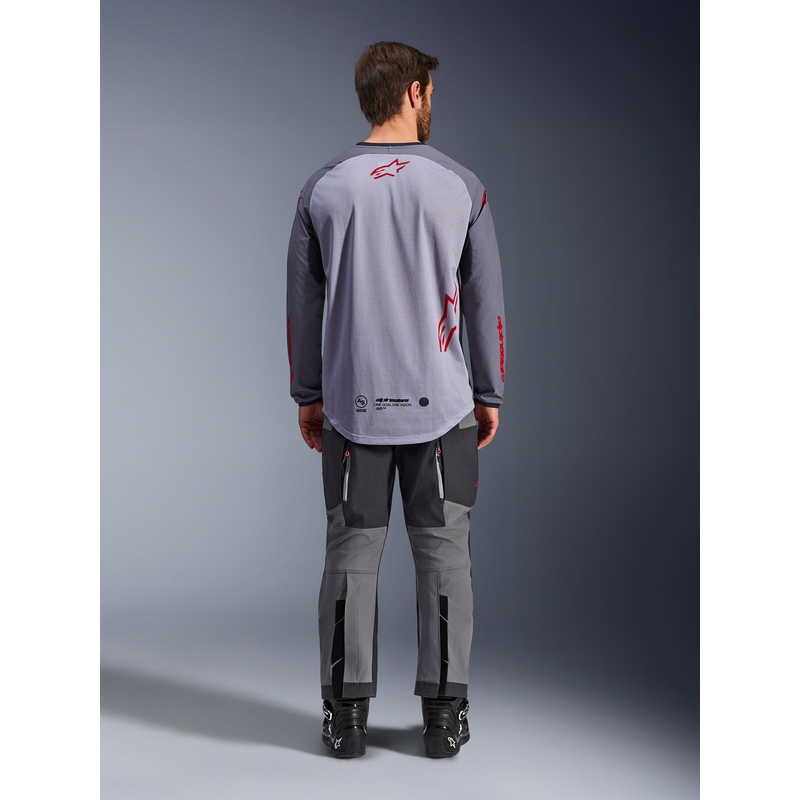 Alpinestars Maxdura Dual motocrossipaita vaaleanharmaa-tummanharmaa-oranssi