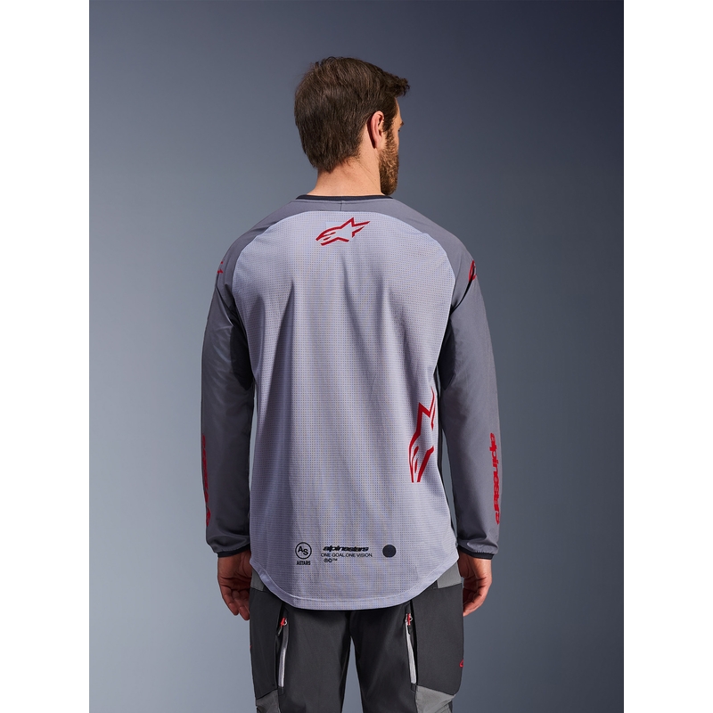 Alpinestars Maxdura Dual motocrossipaita vaaleanharmaa-tummanharmaa-oranssi